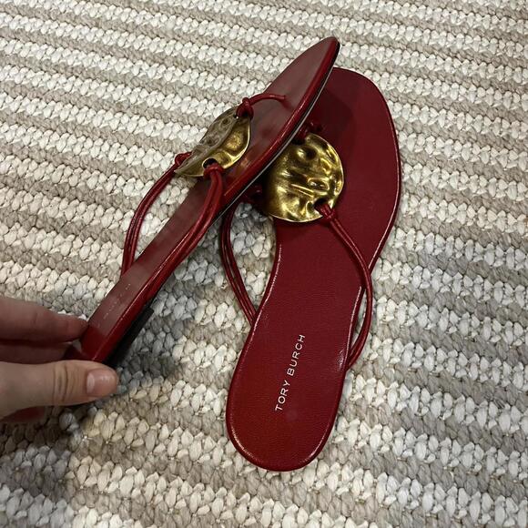 Tory Burch Women's Patos Leather Sandals - Picture 6 of 7